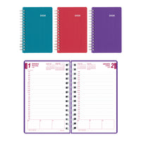 Brownline 2026 DuraFlex Daily Planner with Textured 2-Piece Poly Cover - 8" x 5" - Assorted Colours - English-12-Month: January 2026 to December 2026