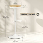 HOMCOM - Tabourets de bar pivotants réglables en bois - bois naturel et blanc - paquet de 2-Repose-pieds intégré pour soutenir vos pieds 
