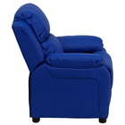 Flash Furniture – Fauteuil en vinyle inclinable pour enfant avec espace de rangement, style contemporain, bleu-Mousse ignifuge CA117