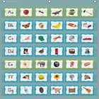 Teacher Created Resources 7 Pocket Chart - 28" x 28" - Calming Blue-Perfect for any size sentence strips, flash cards, and more!