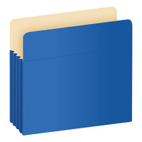 Pendaflex Reinforced Coloured File Pocket - Letter Size - 3 1/2" Expansion - Blue-Vibrant file pockets help you colour code and easily access big projects