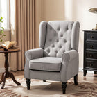 HOMCOM - Fauteuil d’appoint en tissu avec accoudoirs roulés pour chambre - gris-Assise surdimensionnée et dossier épais rembourrés pour un confort enveloppant 
