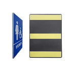 Futech Woman and Handicap with Braille Washroom Sign - Blue - 2 Pack-Braille Design