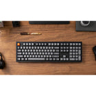 Keychron K10 Max White LED Wireless Mechanical Keyboard - Hot-Swappable - Brown Switch - Full-Size Layout - Black-Overall Dimensions: 5.34" L x 17.39" W x 2.3" H