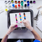 Daler-Rowney Simply Creative 28-Piece Set - Pouring Art-All Materials Included - 10 colors of pre-mixed pouring acrylic (18ml each), 10 paper cups, 3 canvas boards, 2 palette knifes, color mixing guide, string and a pair of latex-free gloves