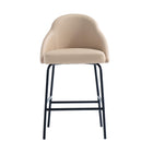 Manhattan Comfort Gracie 22" Modern Leatherette Upholstered Counter Stool - Tan and Black-Modern Counter Stool with Backseat Perfect for Bar and Kitchen Use