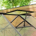 Outsunny - Serre en polycarbonate 6 pi x 8 pi x 6,4 pi, gris charbon- Une lucarne de toit ouvrante assure une excellente ventilation de votre installation  
