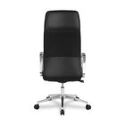 Chaise de bureau en microfibre PU à dossier haut TygerClaw-Base en aluminium chromé robuste
