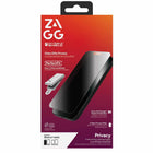 ZAGG InvisibleShield Glass Elite 2-Way Privacy Screen Protector for iPhone 17-Clean, Smudge-free Screen: The ClearPrint  surface treatment disperses the oil from your fingertips, making fingerprint smudges nearly invisible when your screen is turned on