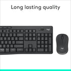 Logitech MK295 Silent Wireless Mouse and Keyboard - Graphite-Long-lasting battery: Get months of battery life - including a 36-month keyboard and 18-month mouse - minus the hassle of changing batteries. On/off switches are included to save power