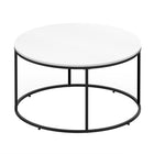 HOMCOM - Table basse ronde en bois au design moderne - blanc-Utilisation polyvalente, peut servir de table d’appoint de canapé, table basse, table à thé ou tout ce que vous souhaitez