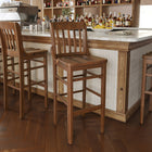 Flash Furniture HERCULES Series School House Back Walnut Wood Restaurant Barstool-1'' Thick Beechwood Seat