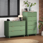 Manhattan Comfort Granville Modern Tall Narrow and Standard Dresser Set - Sage Green-Recommended for up to 35 inch TV.