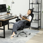Vinsetto - Chaise d’ordinateur pivotante avec repose-pieds - noir-Rembourrage en mousse épaisse sur toute la chaise, enveloppé d’une maille respirante