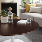 Modway Lippa 36" Round Wood Coffee Table - White Cherry Walnut-Non-Marking Felt Pad