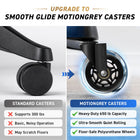 MotionGrey Office Chair Caster Wheels - Rollerblade Style Replacement Wheels - Black - Set of 5-Floor-Safe & Scratch-Free: Soft rubber coating protects hardwood, tile, and carpet from marks and damage-no chair mat needed