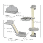 PawHut 3-Piece Cat Shelves with Hammock, Scratching Posts and Jump Platforms-Matches well with existing decor and save space 