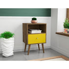 Manhattan Comfort Liberty 1.0 Nightstand, Rustic Brown/Yellow (203AMC94)-Upon Assembly, Measures: 17.72" Length, 27.09" Height, 14.7" Depth.