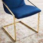 Modway Pitch Performance Velvet Dining Armchair - Gold/Navy-Performance Velvet Upholstery