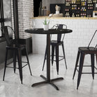 Flash Furniture – Table bistro ronde en stratifié de 36 po avec base de 30 x 30 po, noir (XURD36BKT3030B)-Table d'hospitalité à hauteur de bar