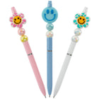 Merangue - Stylo à Visage Souriant - 1.0 mm - Noir-Stylo à bille avec embout visage souriant