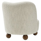 Modway Monroe Boucle Fabric Accent Chair - Pearl Walnut-Non-Marking Foot Pins