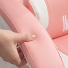 HOMCOM - Chaise de jeu inclinable en similicuir avec repose-pieds soutien lombaire et appui-tête - rose-Hauteur d’assise réglable de 17,3 po-20,5 po pour un confort personnalisé