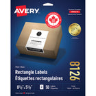 Avery White Rectangle Labels with TrueBlock, 8-1/2" x 5-1/2", for Laser/Inkjet Printer, 50 Pack (8126)-8-1/2" x 5-1/2", White