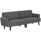 HOMCOM - Canapé moderne 3 places en velours côtelé avec pieds en bois de caoutchouc - gris-Rembourré en tissu velours côtelé doux, offrant une sensation chaleureuse et confortable 
