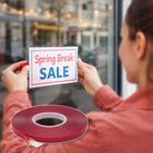 Futech Acrylic Foam Double-sided Tape - 0.5mm Thickness - 10mm W x 33m L - Clear-Clean, professional finish that keeps signage, displays, and materials firmly in place with no exposed tape.