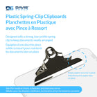 Davis Group Spring Clipboards - Letter Size - 9" W x 12" H - Clear - 6 Pack-Clear