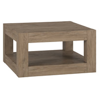 Hudson&Canal - Table basse carrée Hughes de 81 cm de largeur, , en chêne gris vieilli-Un design contemporain minimaliste pour votre salon, votre bureau et plus encore
