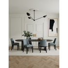 Manhattan Comfort Gansevoort 19" Modern Faux Leather Upholstered Dining Chair - Pewter - Set of 2-Frame Made of Solid Beech Wood with Rich Dark Finish