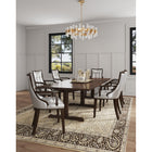 Manhattan Comfort - Fauteuil de salle à manger traditionnel Fifth Avenue 22,5 po en similicuir avec accoudoirs - Argent et Noyer-Cadre en hêtre massif avec une finition noyer riche