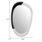 Zuo Muna Mirror - White/Black-3 year limited warranty