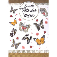 Rosedale 5-1/2" x 8" French Mother's Day Greeting Cards/Envelopes - Butterflies - 6 Pack-Premium quality greeting cards