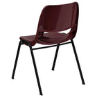 Flash Furniture - Chaise coquille bourgogne, empilable et ergonomique de la série HERCULES avec cadre noir, capacité de 880 lb-Conception à dossier et siège en plastique bourgogne aux contours ergonomiques