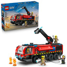 LEGO City Fire Airport Fire Truck-LEGO City Airport Fire Truck toy with 4 minifigures for kids ages 7 and up