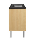 Modway Chaucer 48" Single Sink Bathroom Vanity - Oak/Black-Wood Grain Laminate