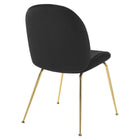 Modway - Scoop Jambe en acier inoxydable doré Performance Velvet Chaise à manger - Noir-Pieds en acier inoxydable doré