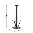 Flash Furniture Chrome 18" Round Bar Height Base, Black (XUTR18BAR3CFR)-Cast Iron Construction
