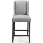 Modway Baron Upholstered Fabric Counter Stool - Light Gray - Set of 2-Soft Polyester Fabric Upholstery