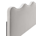 Modway - Athena Performance Velvet Tête de lit jumelée, Gris clair-Tissu résistant aux taches durable