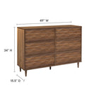 Modway Vespera 6-Drawer Dresser - Walnut-Mindi Wood and Particleboard