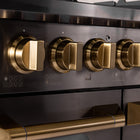Kucht 48" KED Series Pro Style Propane Ready Dual Fuel Range - Gemstone-The full titanium stainless-steel range with a professional gold handle helps you create the ultimate cooking experience