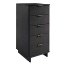 Manhattan Comfort Granville Modern Tall Narrow and Standard Dresser Set - Dark Grey-Open Contemporary Mop Base Side Legs. Adding Seamless Fashion Design and Durability.