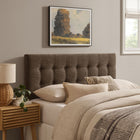 Modway Emily Fabric Upholstered Queen Size Headboard - Mocha-Wood Blend Frame