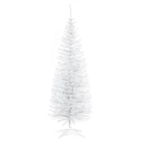 HOMCOM 5' Pencil Artificial Christmas Tree with Realistic Branches - White-Artificial Christmas tree has a slim pencil style 