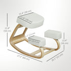 HOMCOM Ergonomic Wood Kneeling Chair with Thick Pads for Improved Posture - Cream White-Tilting function to active sitting posture, for fun of finding balance