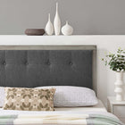 Modway Draper Tufted Fabric and Wood Queen Headboard - Grey Charcoal-Rubberwood and MDF Veneer
